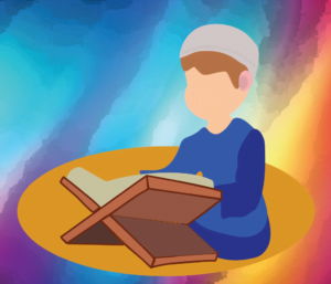 Boy reading Quran